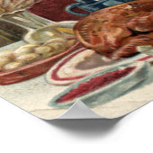 Poster Jour de l'Action de grâceScène du dîner de pèlerin (Coin)