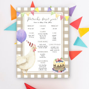 Poster Jour de l'anniversaire de la naissance de la poule