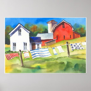 Poster Jour de lavage à la ferme