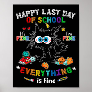 Poster Jour de l'école Chat Noir C'est très bien Je vais