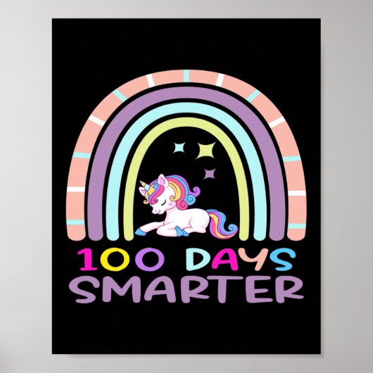 Poster Jour De L'École Enseignant 100 Jours Smarter Rainb (Devant)