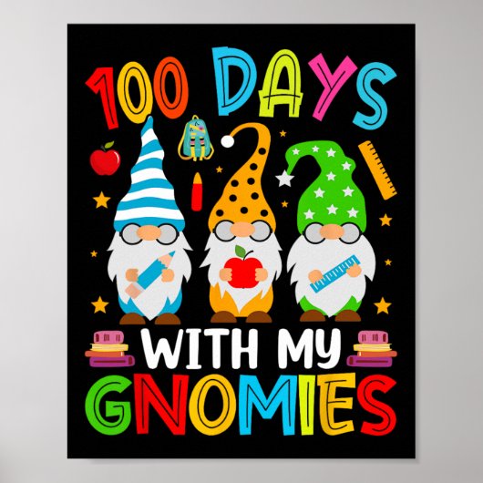 Poster Jour De L'École Gnome Enseignants Étudiants 100 Jo (Devant)