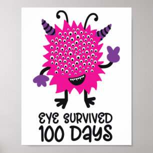 Poster Jour De L'École Monstre Filles Enfants Oeil Survéc