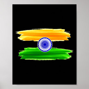 Poster Jour de l'Indépendance 15 août 1947 Drapeau indien