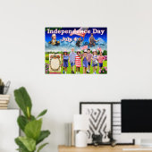 Poster Jour de l'Indépendance 4 juillet 4 juillet quatriè (Bureau à domicile)