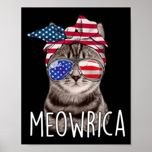 Poster Jour de l'Indépendance de Juillet Meowrica meowric