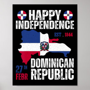 Poster Jour De L'Indépendance République Dominicaine Drap