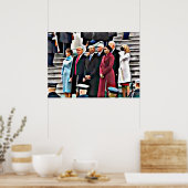 Poster Jour de l'investiture Président Obama & Donald Tru (Cuisine)