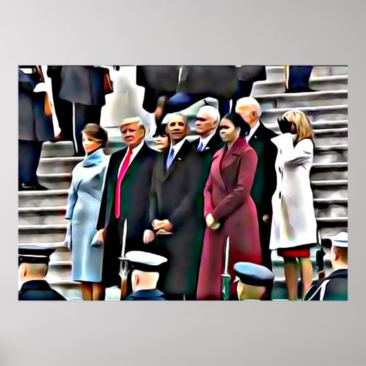Poster Jour de l'investiture Président Obama & Donald Tru (Devant)