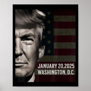 Poster Jour de l'investiture Trump American Flag