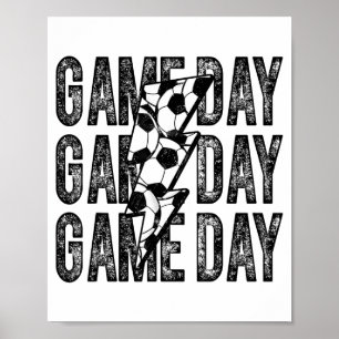Poster Jour de match de football Éclair de football Maman