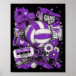 Poster Jour de match de volley-ball Fille Mère de volley-