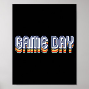 Poster Jour de match vintage Football rétro Volley-ball F