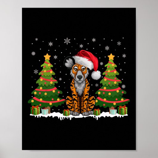 Poster Jour de Noël Arbre clair Chien sauvage africain Sa (Devant)