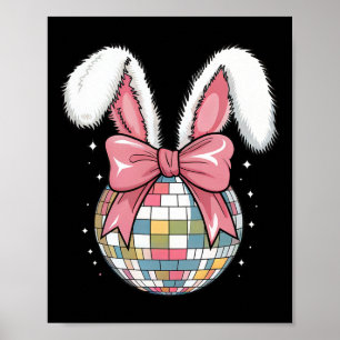Poster Jour de Pâques Disco Byll Oreilles de Lapin Rose R