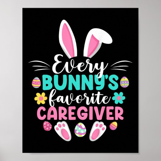 Poster Jour de Pâques Favori de chaque lapin (Devant)