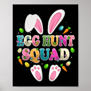 Poster Jour de Pâques, Joyeux lapin de l'équipe de chasse