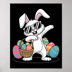 Poster Jour de Pâques Lapin Lapin Oeufs Chasse Garçons En
