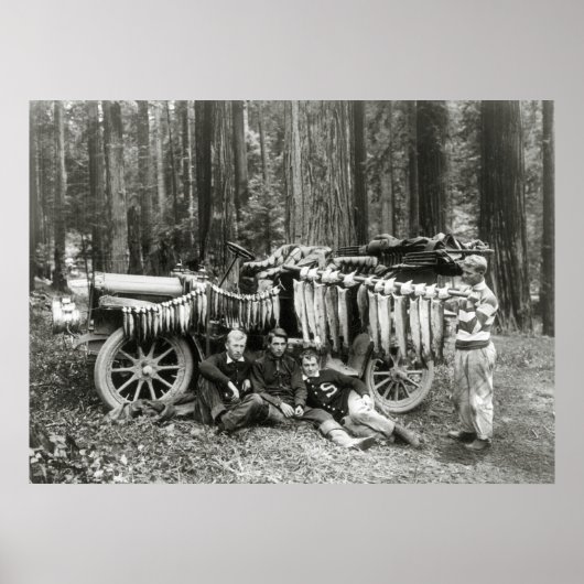 Poster Jour de pêche à Big Lagoon, 1908 (Devant)