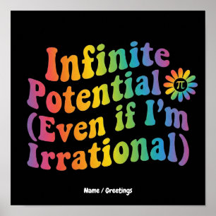 Poster Jour de Pi Irrationnel au Potentiel Infini Rétro M