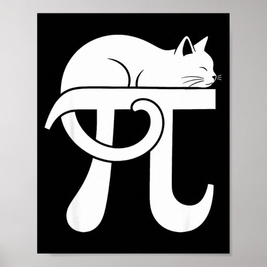 Poster Jour de Pi Mathématiques Chat Nerd Comédie Enseign (Devant)