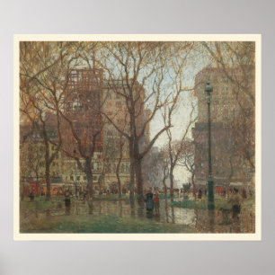 Poster Jour de pluie, Madison Square, New York, Paul Corn