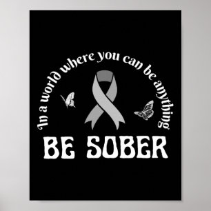 Poster Jour de récupération de la surdose de ruban pourpr