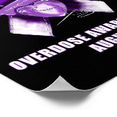 Poster Jour de sensibilisation aux surdoses Ruban violet (Coin)