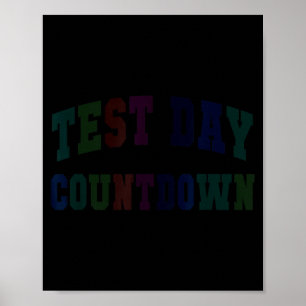 Poster Jour de test mignon décompte test mode enseignant 