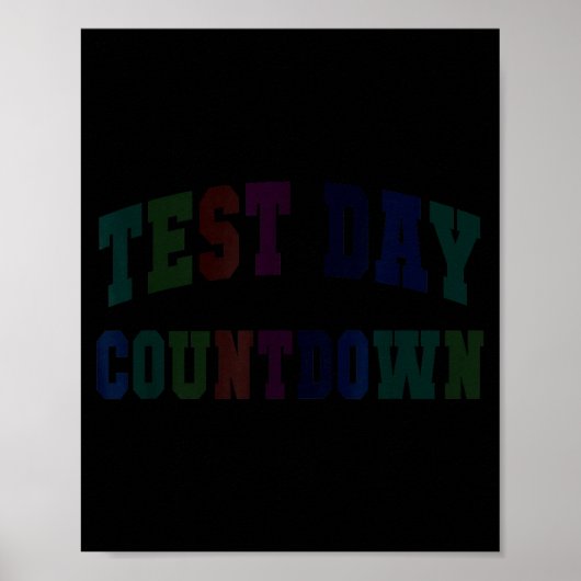 Poster Jour de test mignon décompte test mode enseignant (Devant)
