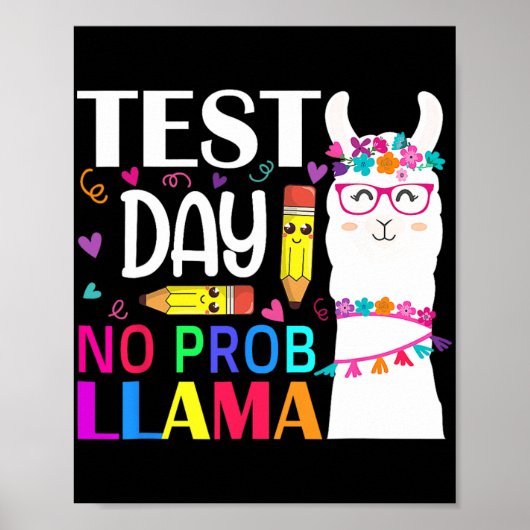 Poster Jour de test No Prob Llama Llama Enseignant (Devant)
