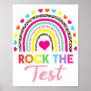 Poster Jour de test Test Teacher Test Day Rainbow Leop