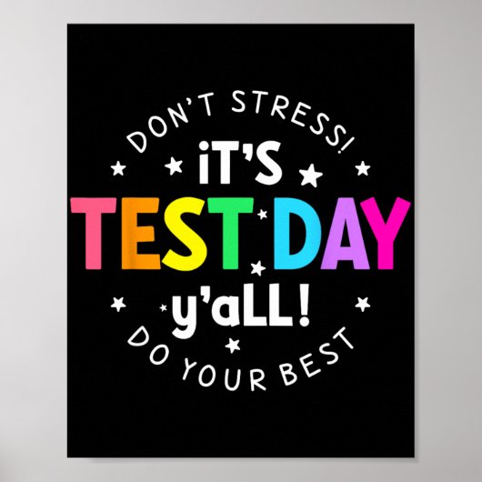 Poster Jour De Test Yall Funny Test Day Pour Les Étudiant (Devant)