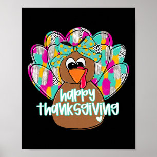 Poster Jour de Thanksgiving Fête de la dinde Remerciement