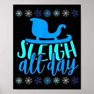 Poster Jour de traîneau neige amusement traîneau balade a