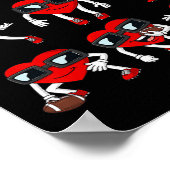 Poster Jour de Valentines Football Heart Quarterback Réce (Coin)