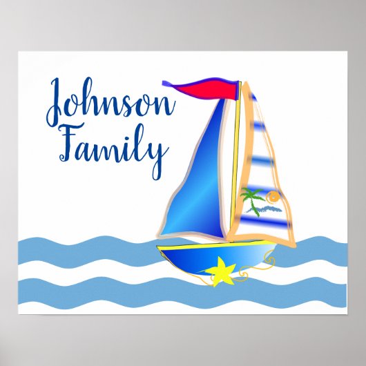 Poster Jour de voile ensoleillé Personnalisé (Devant)