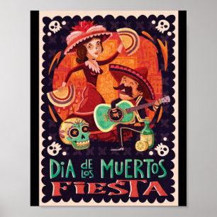 Poster Jour des Morts Dia de los Muertos