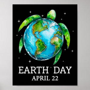 Poster Jour des terres 2025 Restaurer Earth Sea Turtle Ar