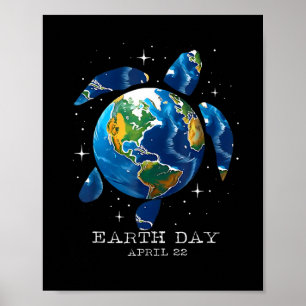 Poster Jour des terres 2025 Save Earth Sea Turtle Art Sav
