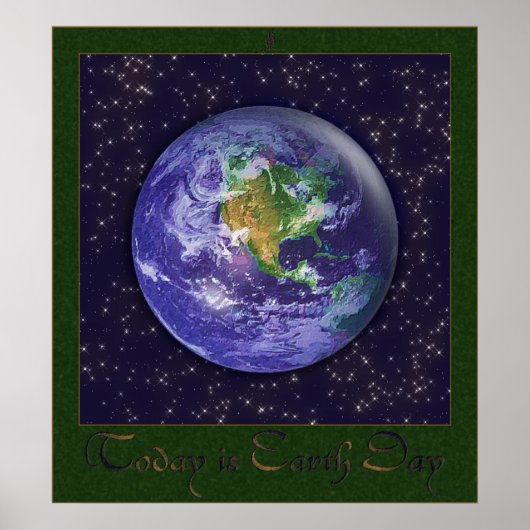 Poster jour des terres 3D Globe (Devant)