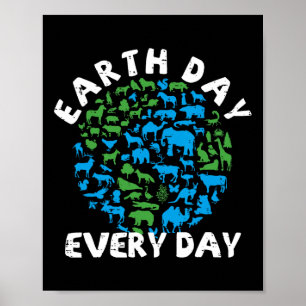 Poster Jour des terres Amoureux des animaux de la Terre a