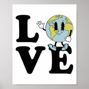 Poster Jour des terres d'amour Super rétro De l'environne
