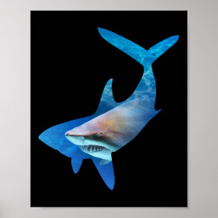 Poster Jour des terres De Silhouette De Requin Et Prix De
