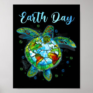 Poster Jour des terres De Tortues de mer Naturelle Sauver