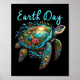 Poster Jour des terres de tortues marines Sauvez la Terre