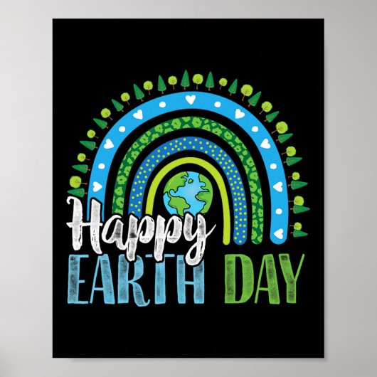 Poster Jour des terres heureux - Boho Rainbow (Devant)