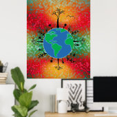 Poster Jour des terres ~ Levée de soleil (Bureau à domicile)