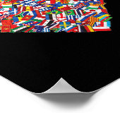 Poster Jour des terres Monde Tous Les Pays Drapeaux Au Co (Coin)