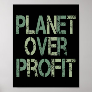 Poster Jour des terres Planet Over Profit Vintage